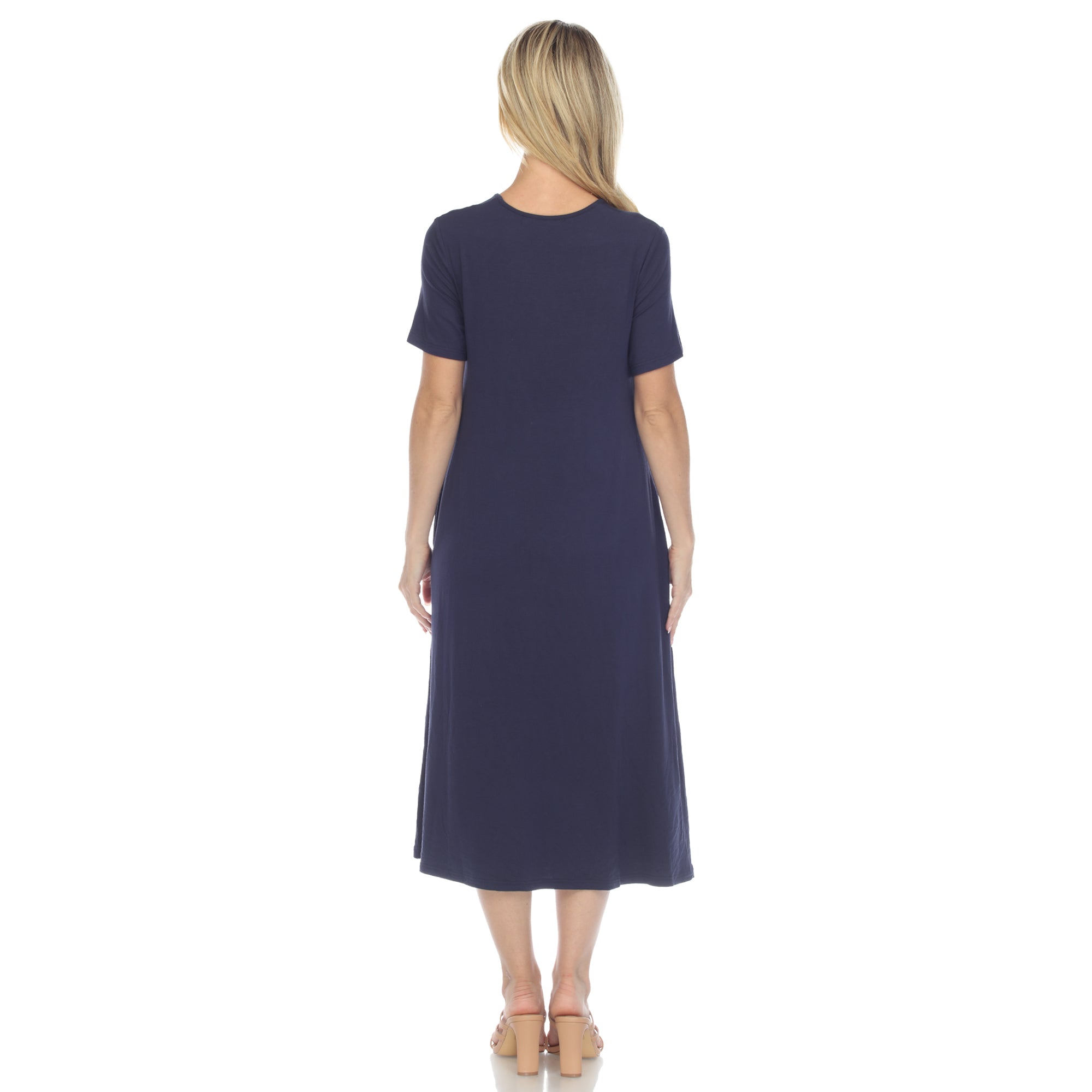  White Mark Women's Short Sleeve Midi Dress - Xlarge - Bonton