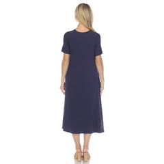 Women's Short Sleeve Midi Dress