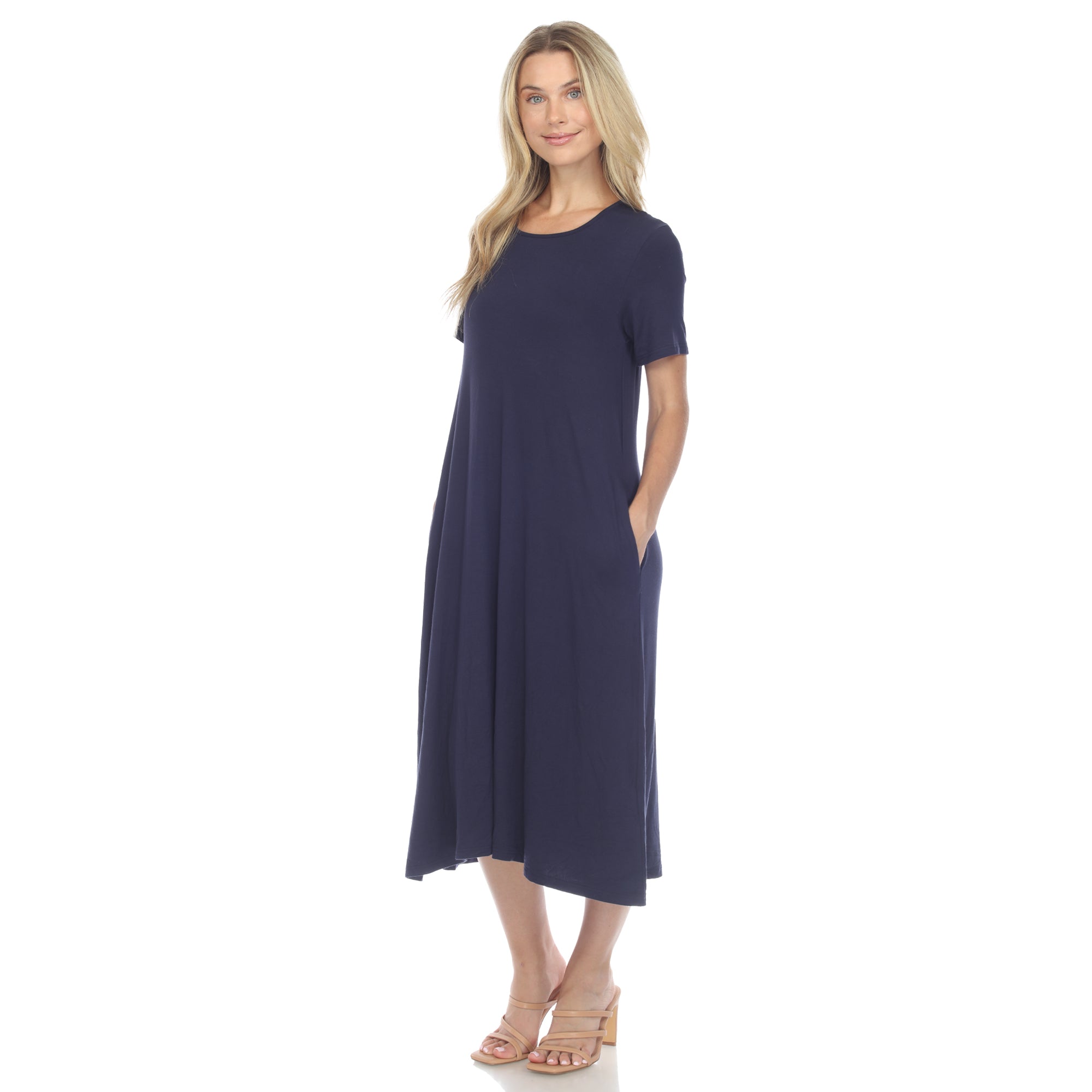  White Mark Women's Short Sleeve Midi Dress - Xlarge - Bonton