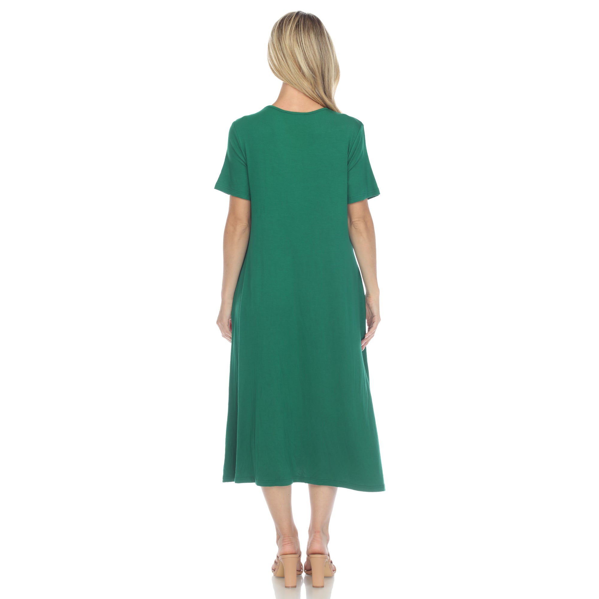  White Mark Women's Short Sleeve Midi Dress - Xlarge - Bonton