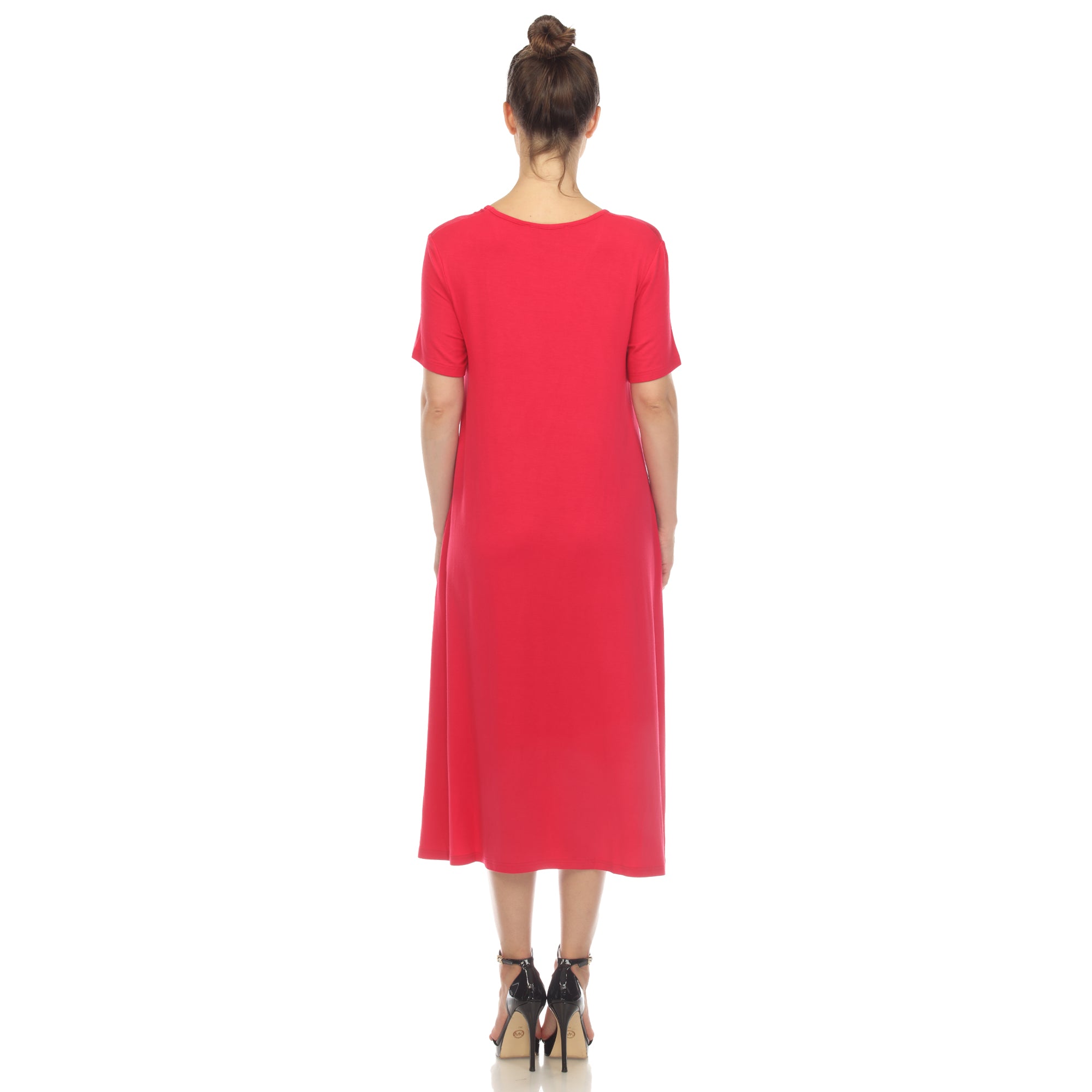  White Mark Women's Short Sleeve Midi Dress - Xlarge - Bonton