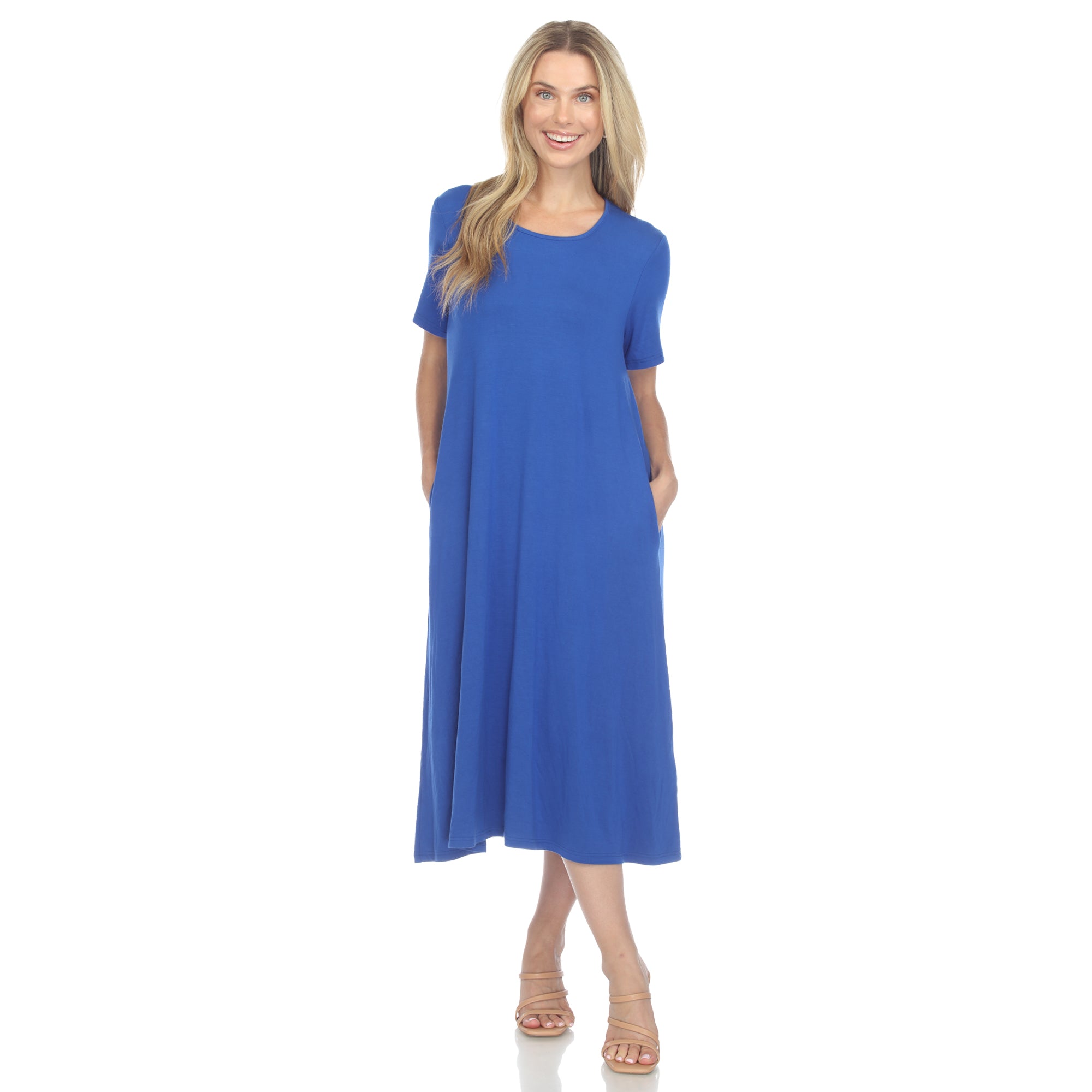  White Mark Women's Short Sleeve Midi Dress - Xlarge - Bonton