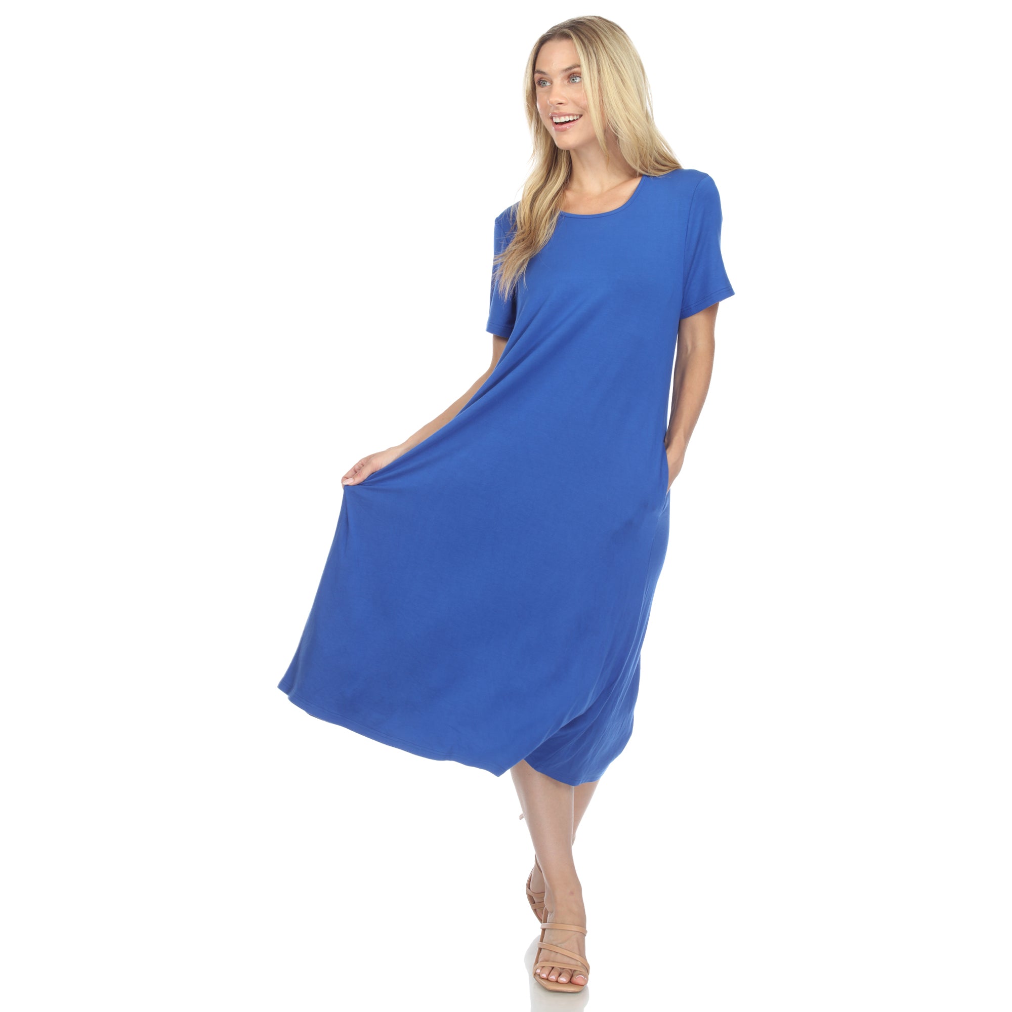  White Mark Women's Short Sleeve Midi Dress - Xlarge - Bonton