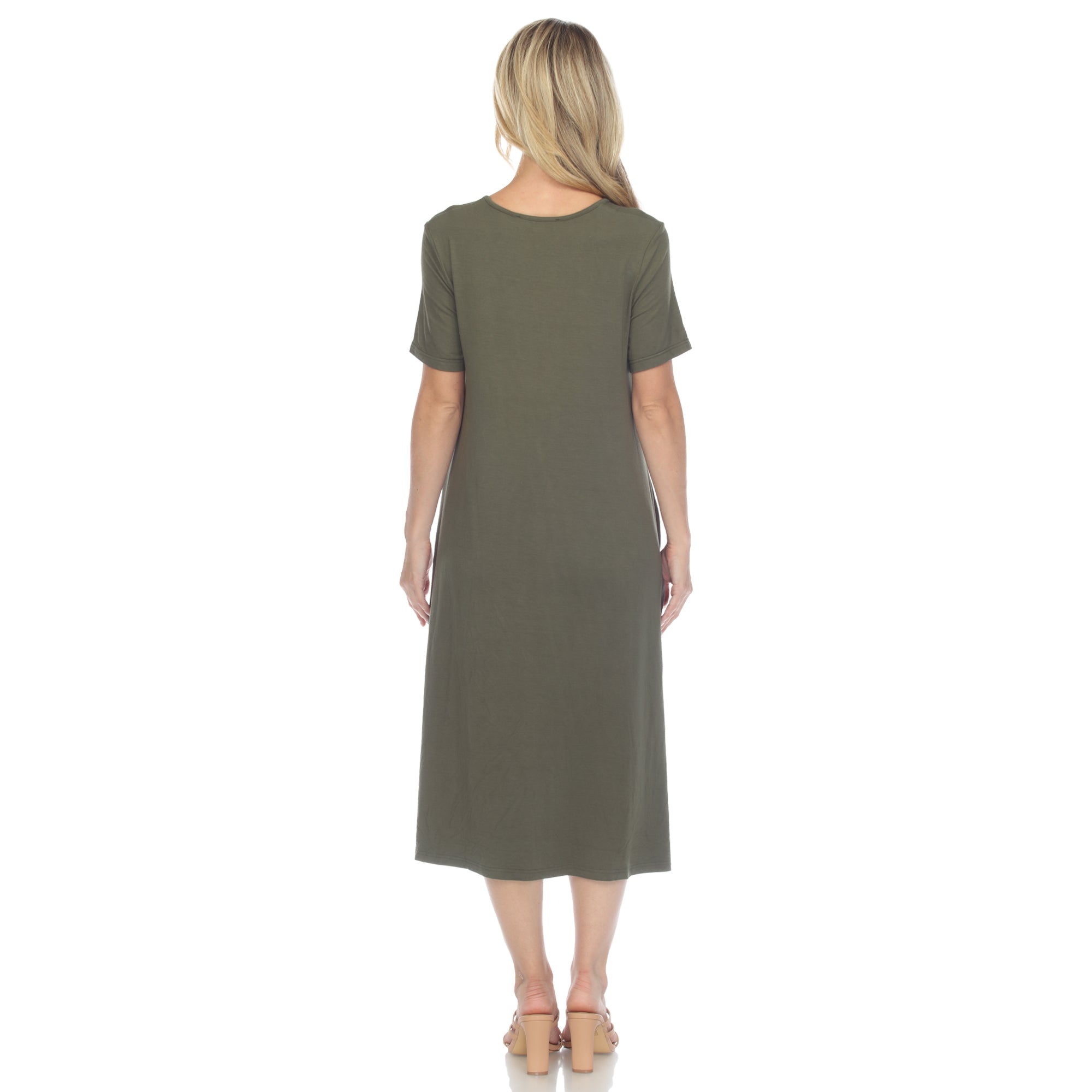  White Mark Women's Short Sleeve Midi Dress - Xlarge - Bonton