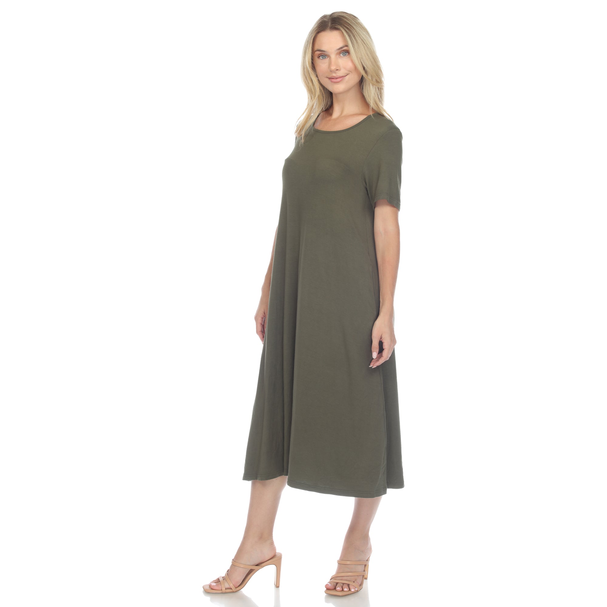  White Mark Women's Short Sleeve Midi Dress - Xlarge - Bonton