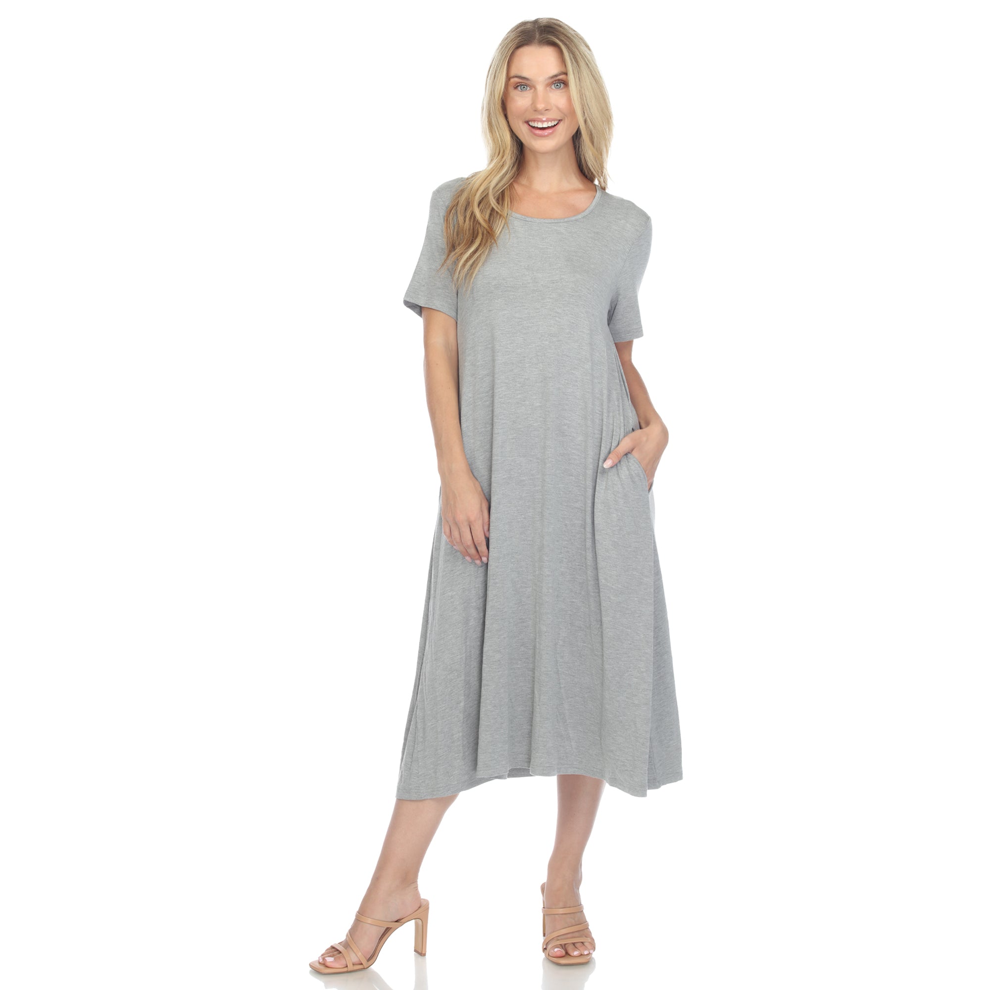  White Mark Women's Short Sleeve Midi Dress - Xlarge - Bonton