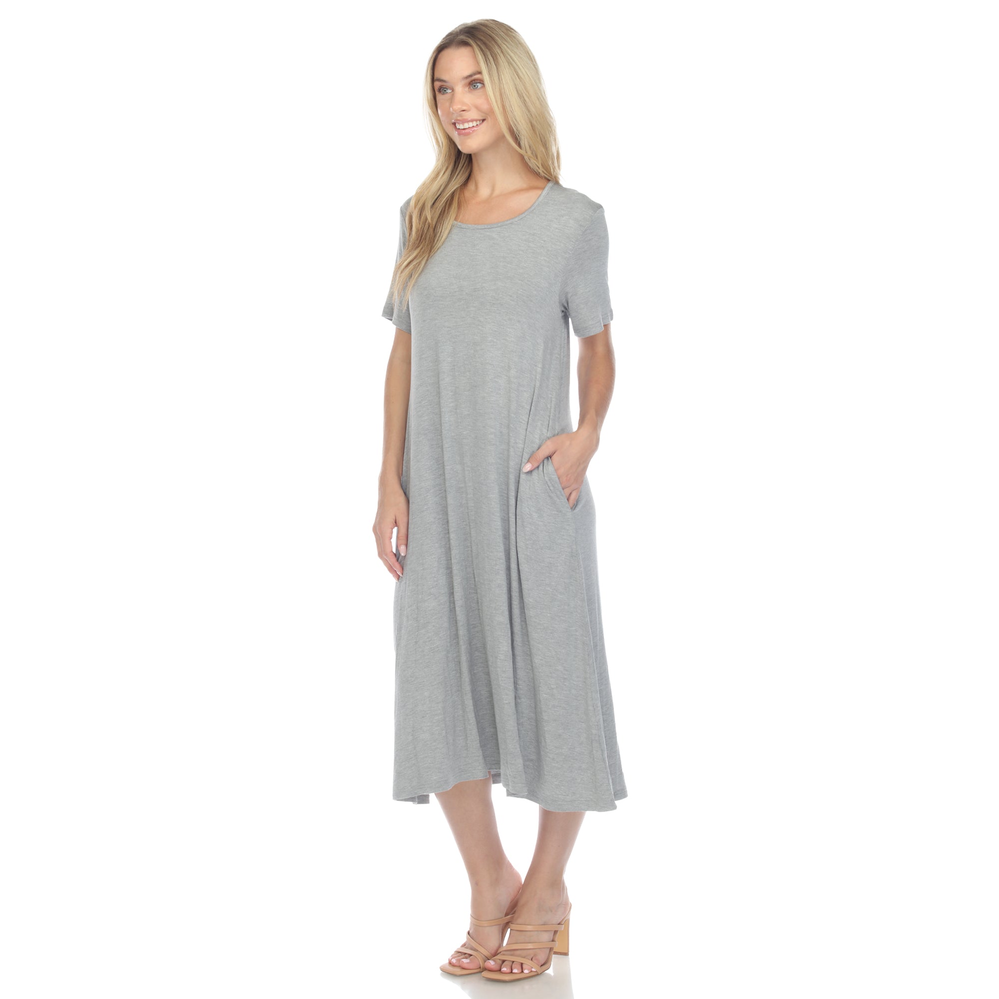  White Mark Women's Short Sleeve Midi Dress - Xlarge - Bonton