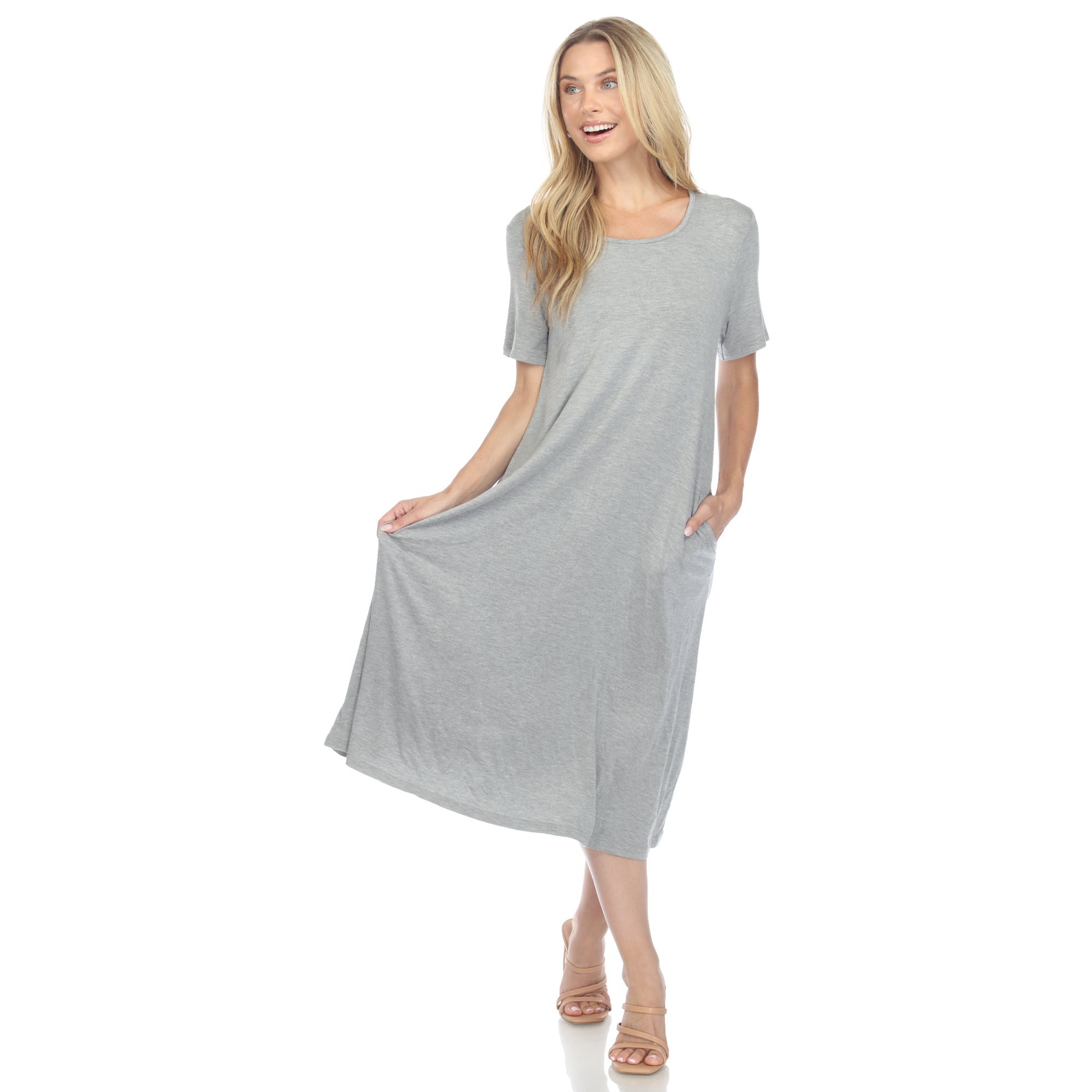  White Mark Women's Short Sleeve Midi Dress - Xlarge - Bonton