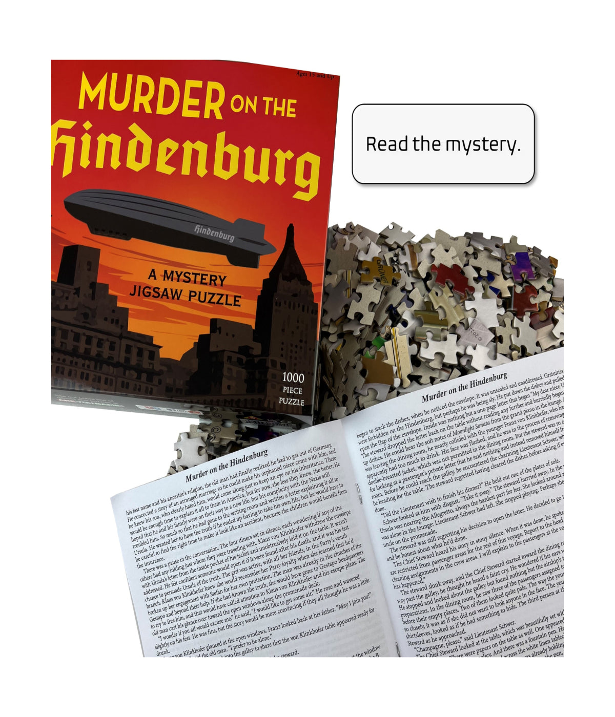  Murder on the Hindenburg Classic Mystery Jigsaw Puzzle: 1000 Pcs Multi - Multi - Bonton