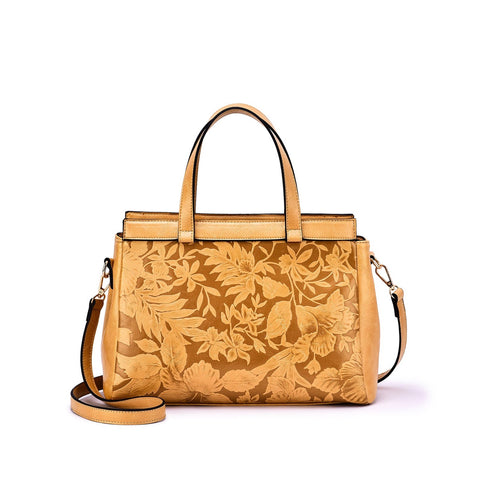 Salome Embossed Floral Satchel