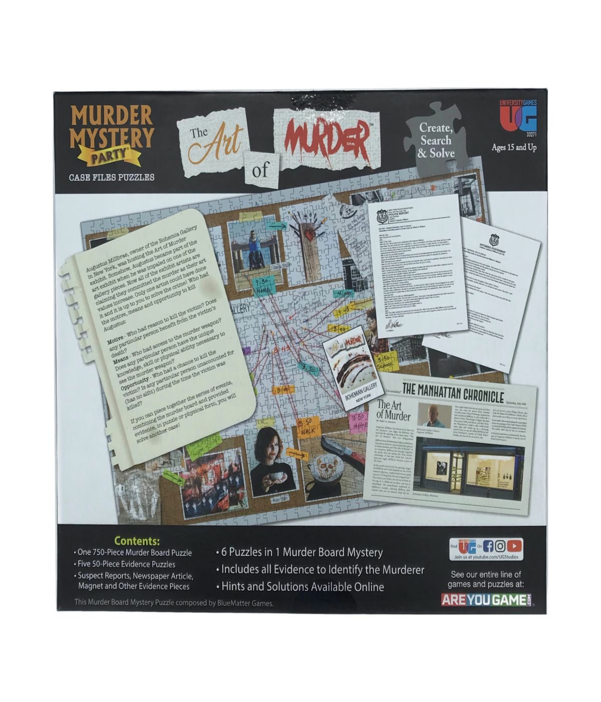  Murder Mystery Party Case Files Puzzles - The Art of Murder: 1000 Pcs Multi - Multi - Bonton