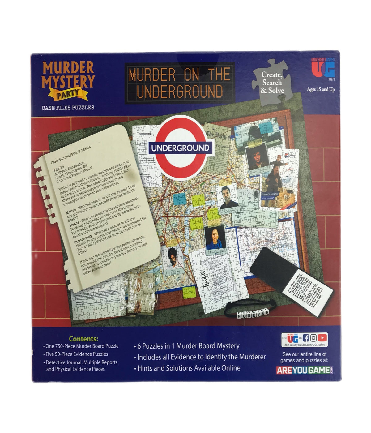  Murder Mystery Party Case Files Puzzles - Murder on the Underground: 1000 Pcs Multi - Multi - Bonton