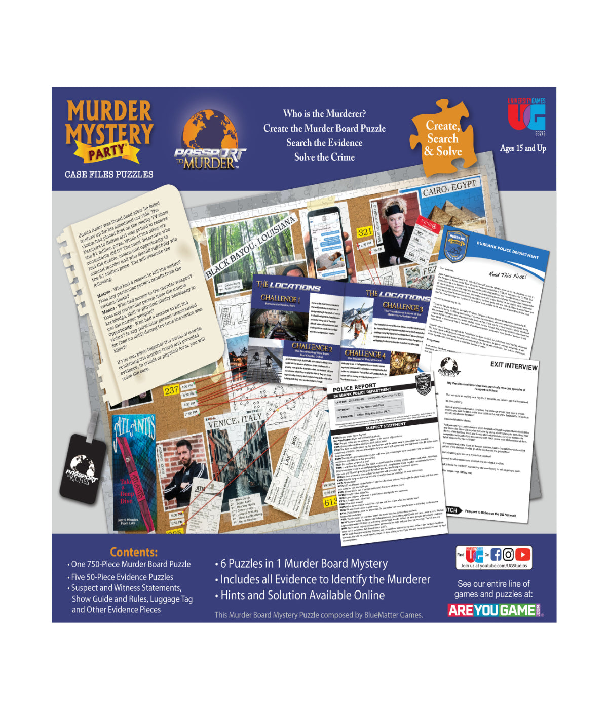  Murder Mystery Party Case Files Puzzles - Passport to Murder: 1000 Pcs Multi - Multi - Bonton