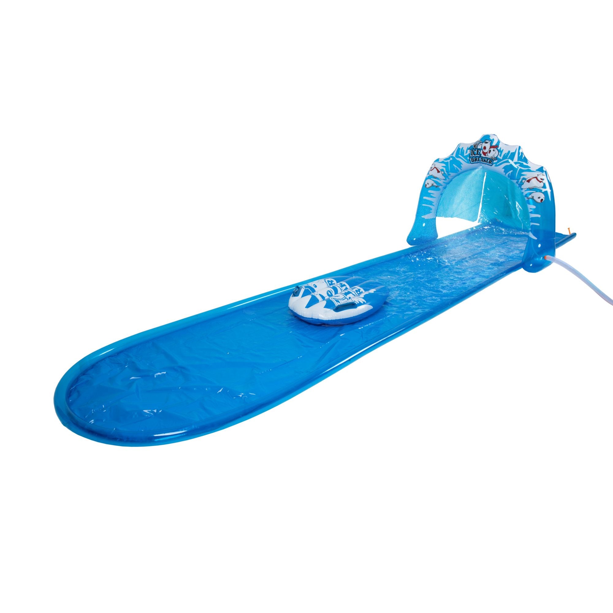  16' Blue and White Inflatable Ice Breaker Lawn Water Slide - Blue - Bonton