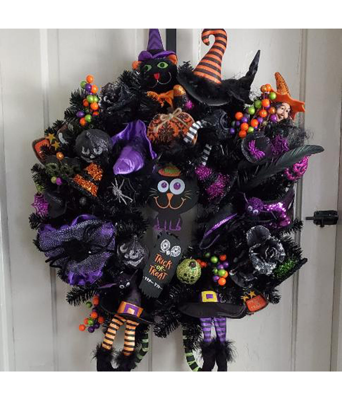  Black Colorado Spruce Artificial Halloween Wreath - Black - Bonton