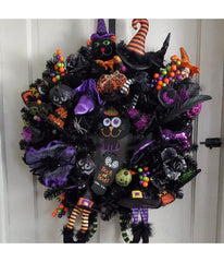 Black Colorado Spruce Artificial Halloween Wreath