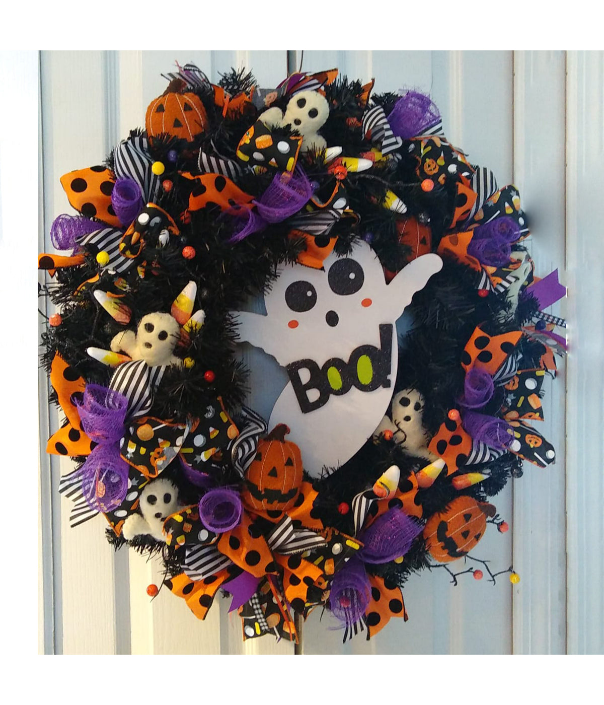  Black Colorado Spruce Artificial Halloween Wreath - Black - Bonton