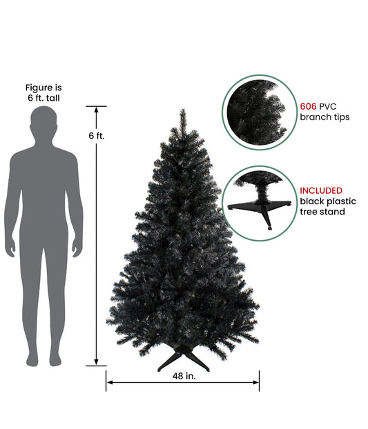 Black Colorado Spruce Artificial Halloween Tree - Unlit