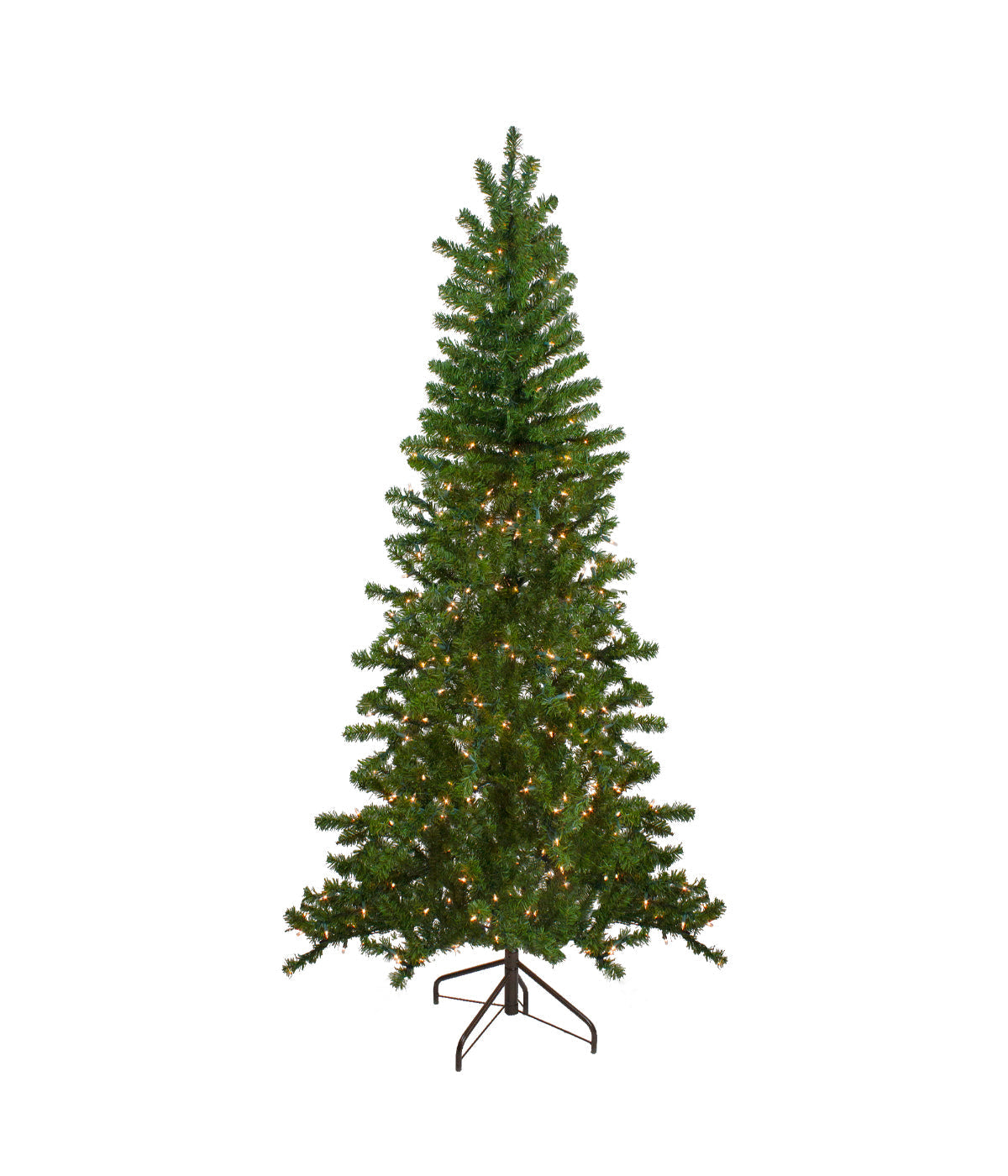  NorthLight Canadian Pine Artificial Christmas Wall Tree with Pre-Lit Clear Lights, 7.5' - Green - Bonton