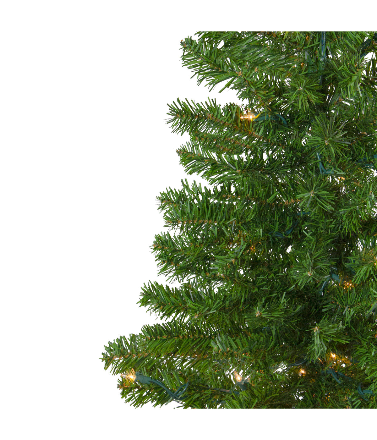  NorthLight Canadian Pine Artificial Christmas Wall Tree with Pre-Lit Clear Lights, 7.5' - Green - Bonton