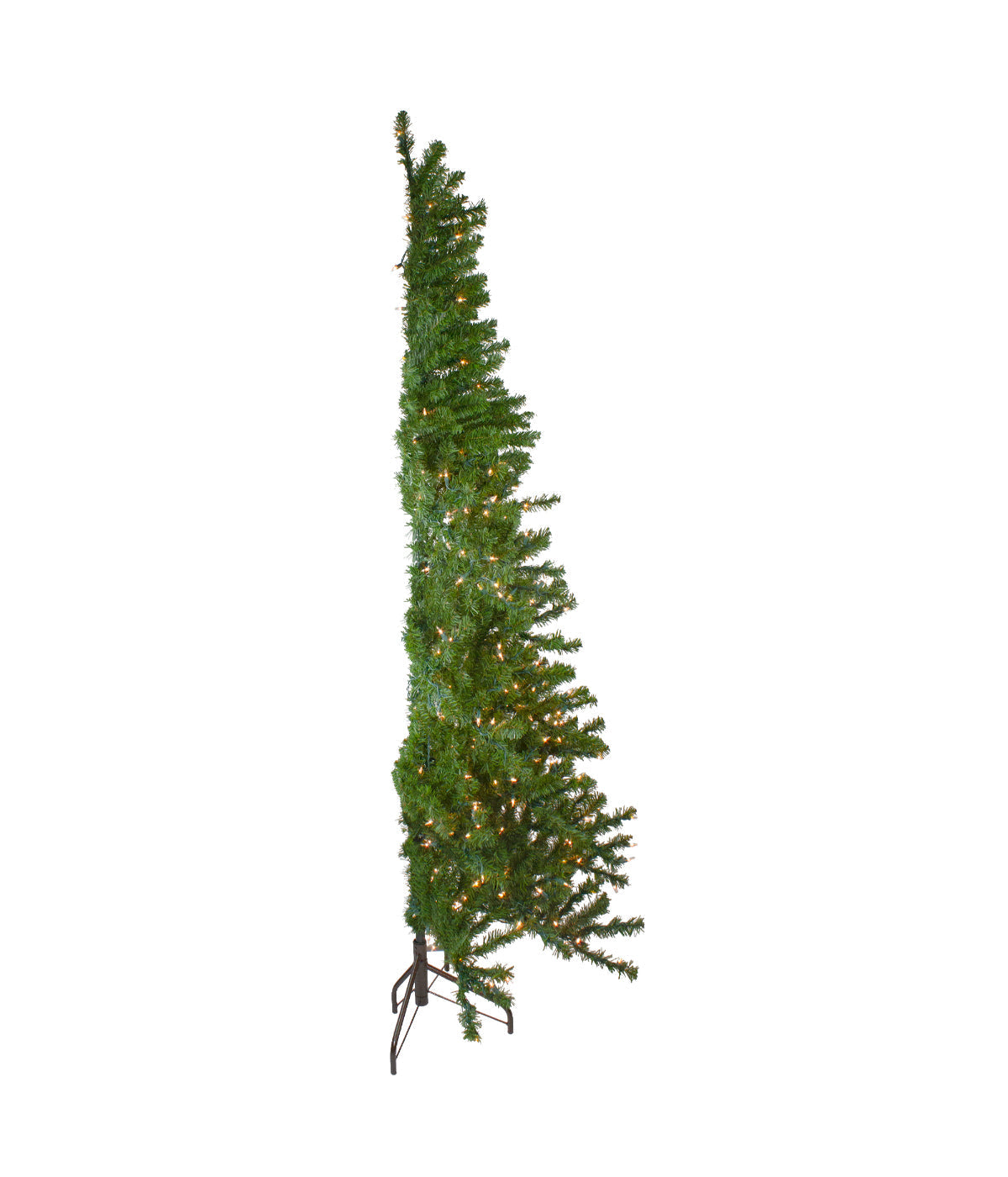  NorthLight Canadian Pine Artificial Christmas Wall Tree with Pre-Lit Clear Lights, 7.5' - Green - Bonton