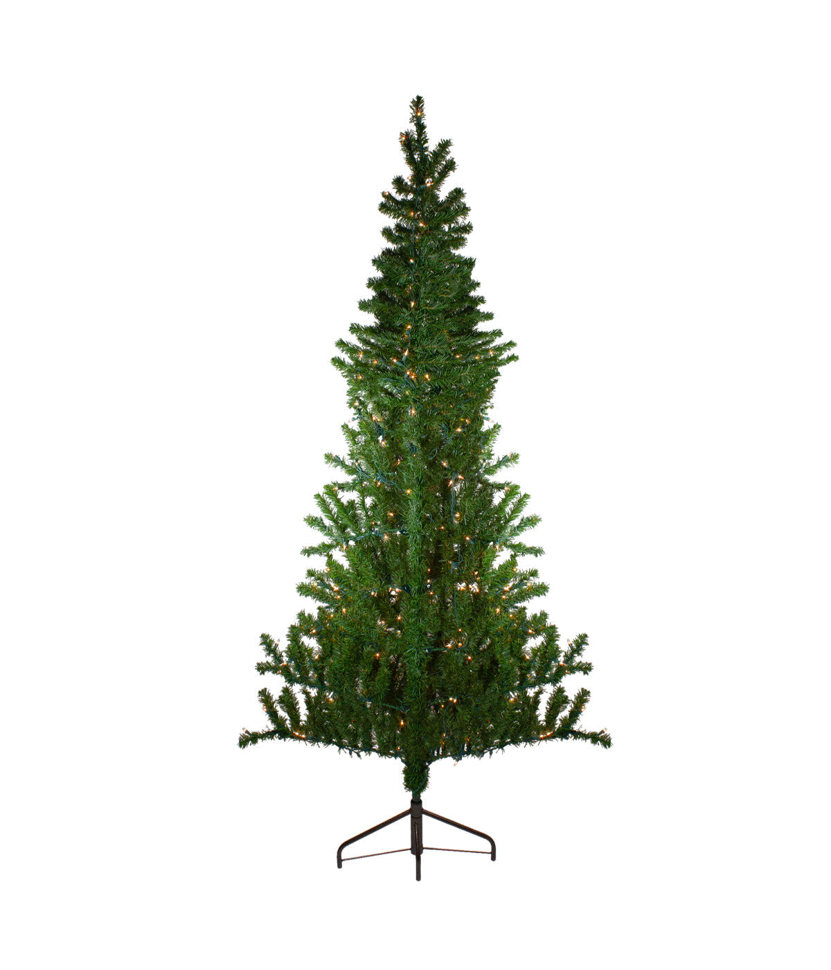  NorthLight Canadian Pine Artificial Christmas Wall Tree with Pre-Lit Clear Lights, 7.5' - Green - Bonton