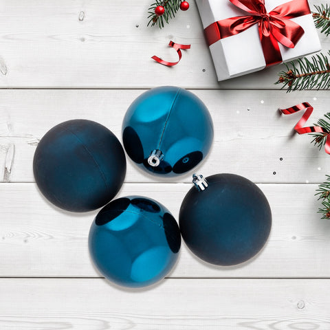 32ct Sapphire Blue Shatterproof 2-Finish Christmas Ball Ornaments 3.25" (80mm)