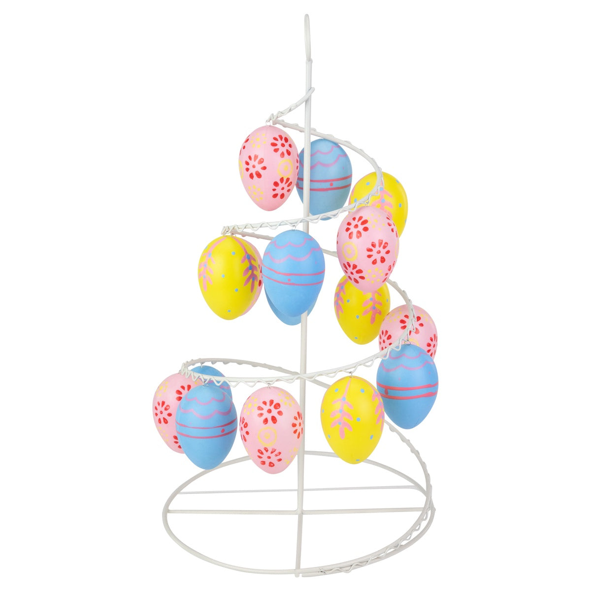  Northlight Floral and Striped Decorative Easter Egg Tree - 14.25