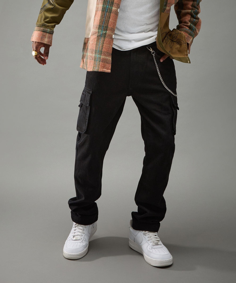  Reason Clothing Workwear Cargo Pants - Black - BLACK - Bonton