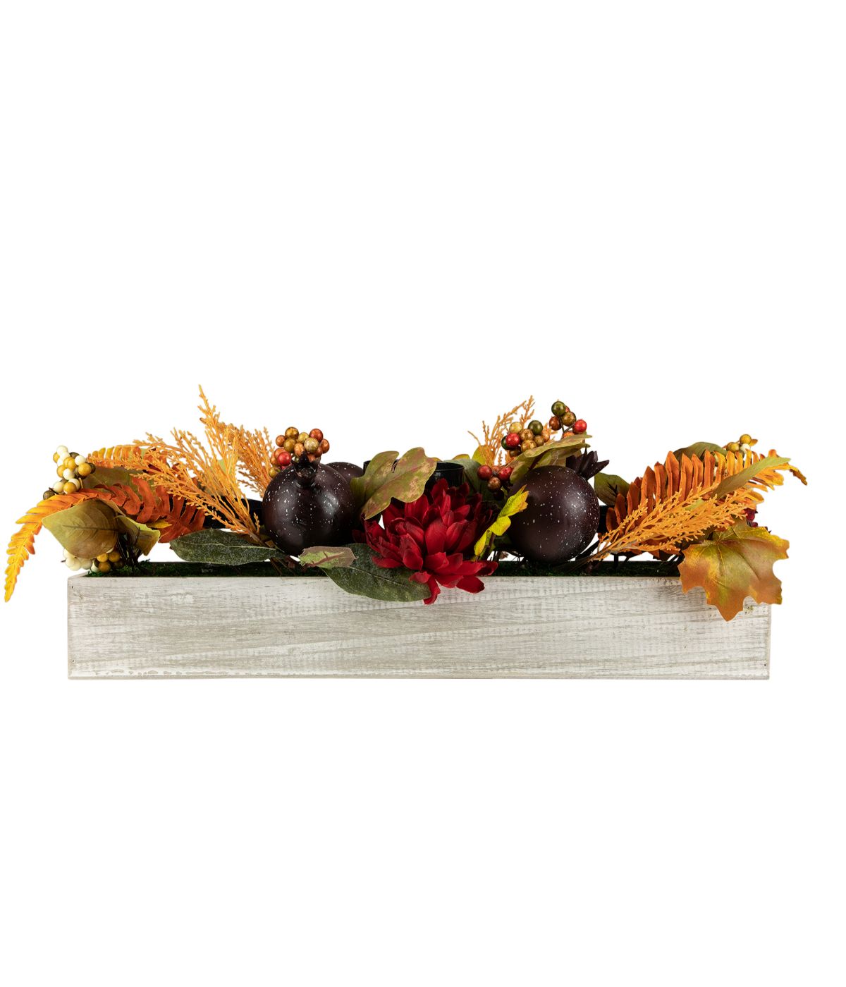 Autumn Harvest 3-Piece Candle Holder Centerpiece Red