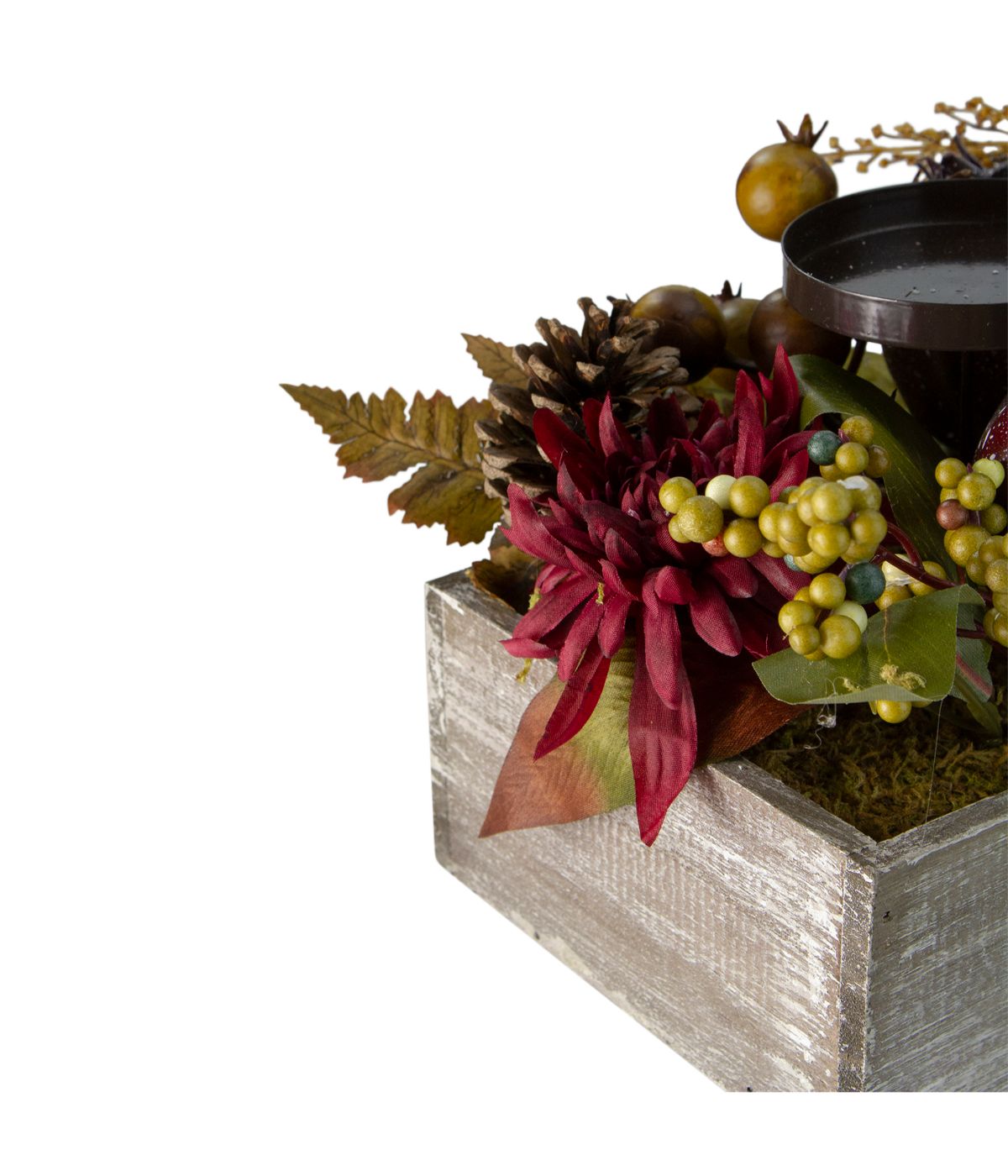 Autumn Harvest 3-Piece Candle Holder Centerpiece Red