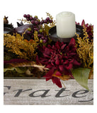 Autumn Harvest 3-Piece Candle Holder Centerpiece Red