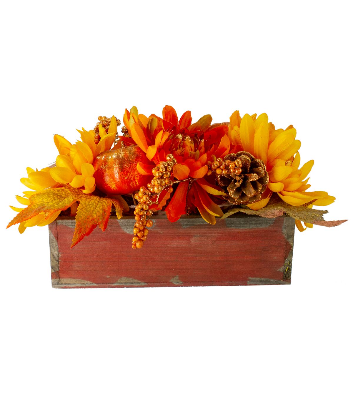  Autumn Harvest Maple Leaf and Berry Arrangement Centerpiece Orange - Orange - Bonton