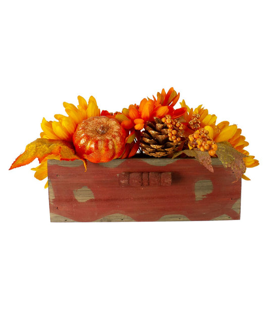 Autumn Harvest Maple Leaf and Berry Arrangement Centerpiece Orange