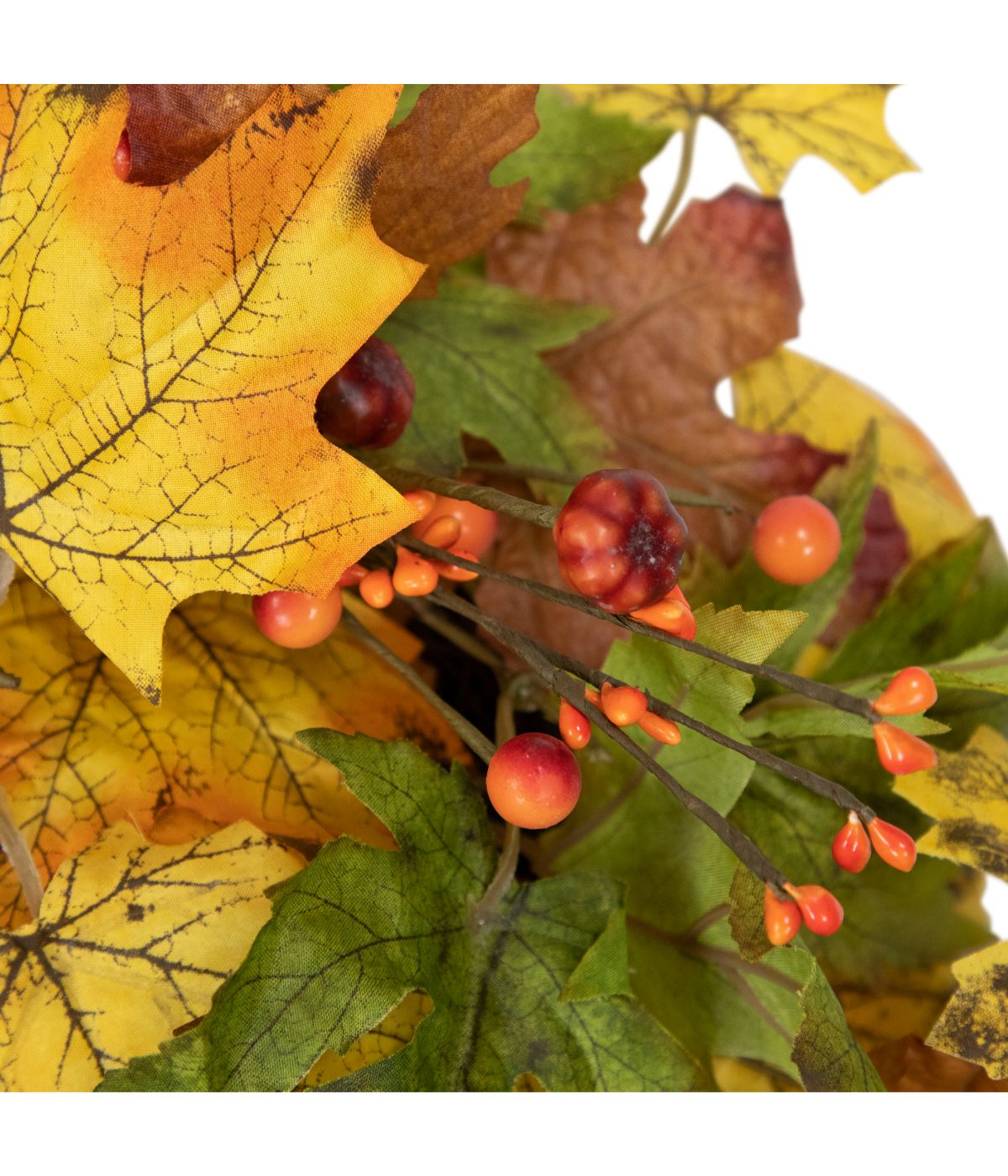  Berries and Twigs Artificial Thanksgiving Wreath Yellow Yellow - Yellow - Bonton