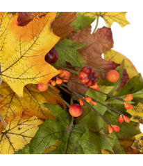 Berries and Twigs Artificial Thanksgiving Wreath Yellow Yellow