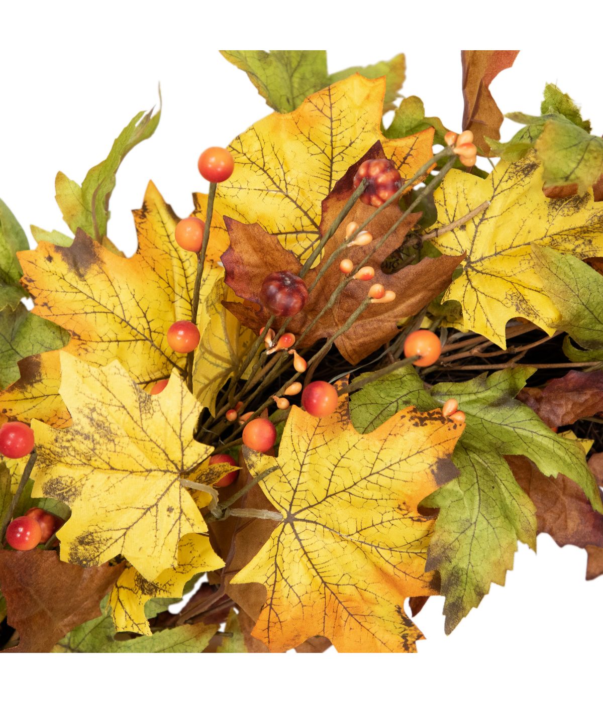  Berries and Twigs Artificial Thanksgiving Wreath Yellow Yellow - Yellow - Bonton