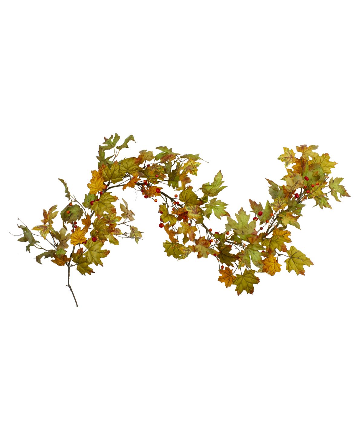  Leaves and Berries Artificial Thanksgiving Garland Red - Red - Bonton