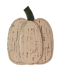 Large Beige Wooden Autumn Harvest Pumpkin Decoration Beige