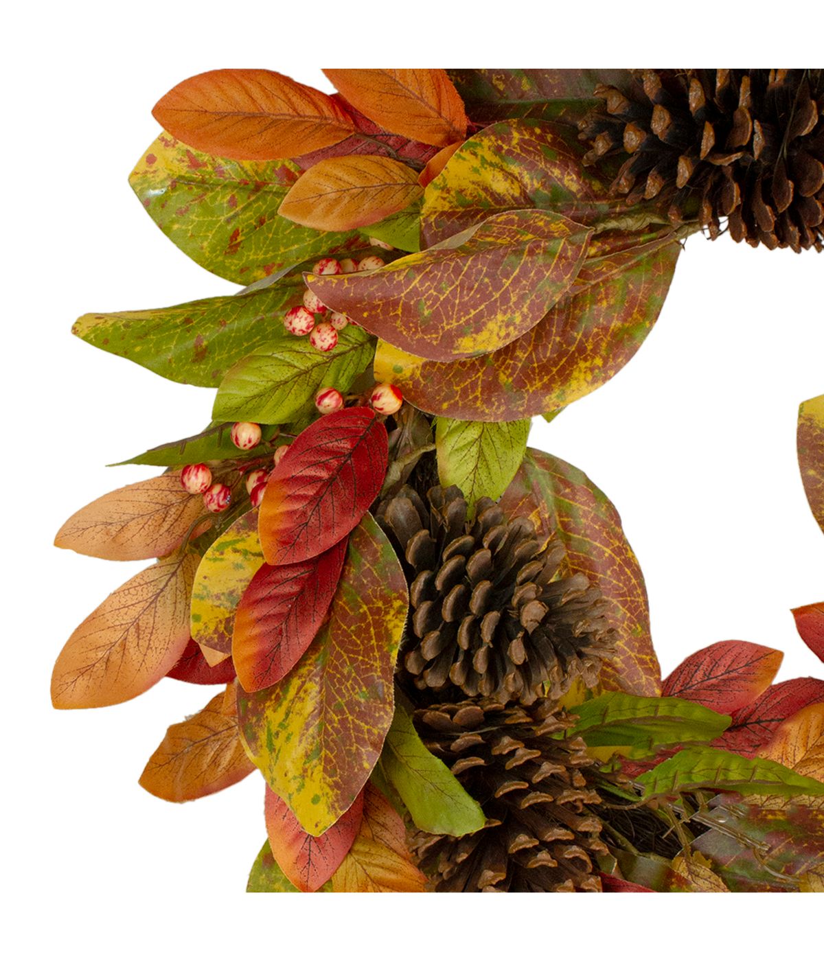  Leaves and Berries Twig Artificial Thanksgiving Wreath Brown - Brown - Bonton