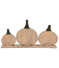 Three Little Pumpkins Fall Harvest Decoration Beige