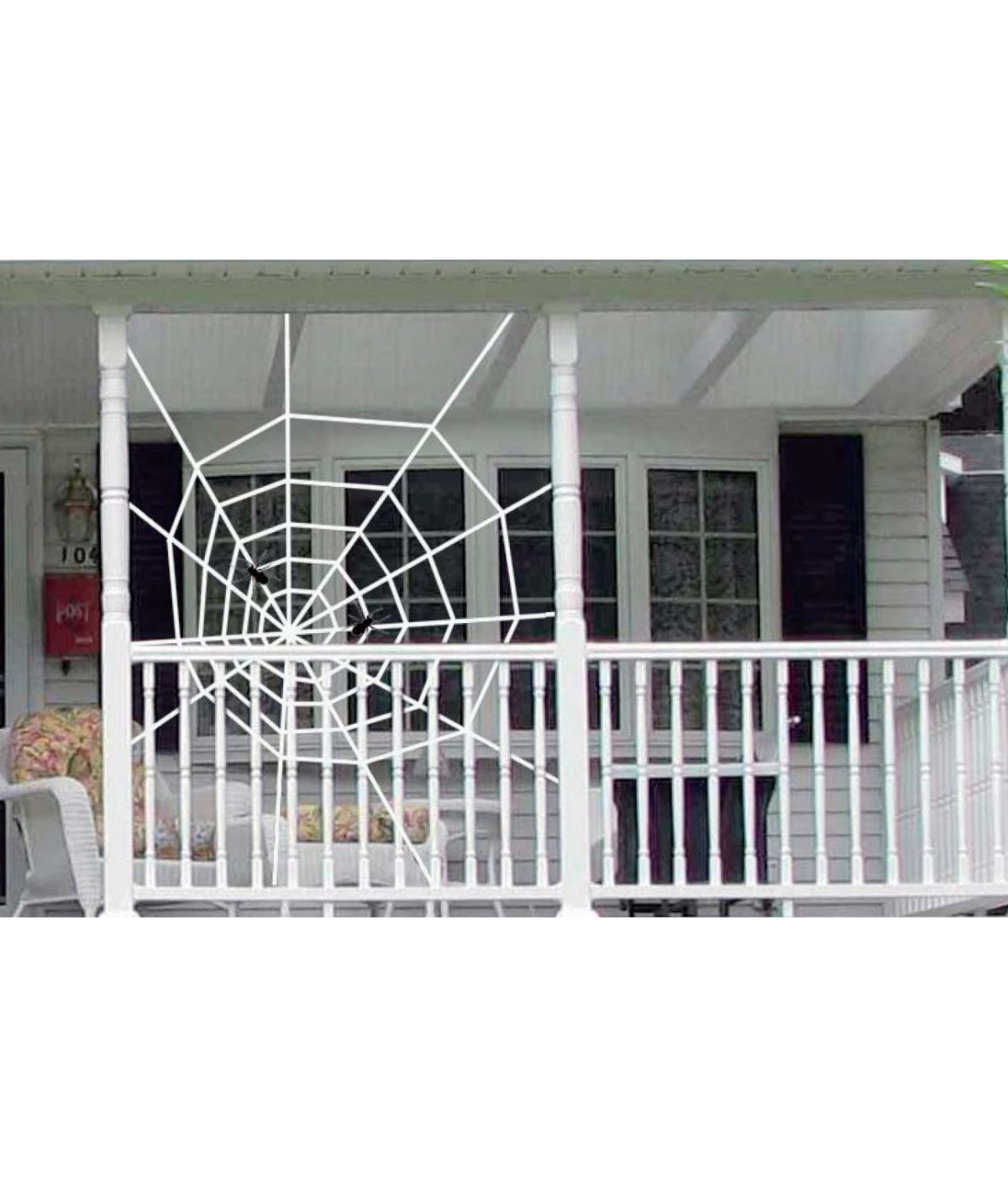  Spooky Spider Web Halloween Hanging Decoration - White - Bonton