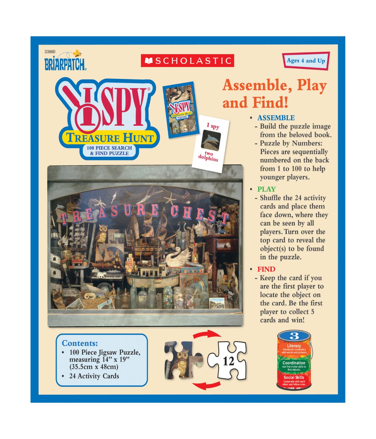  I Spy Treasure Hunt Search & Find Puzzle: 100 Pcs Multi - Multi - Bonton