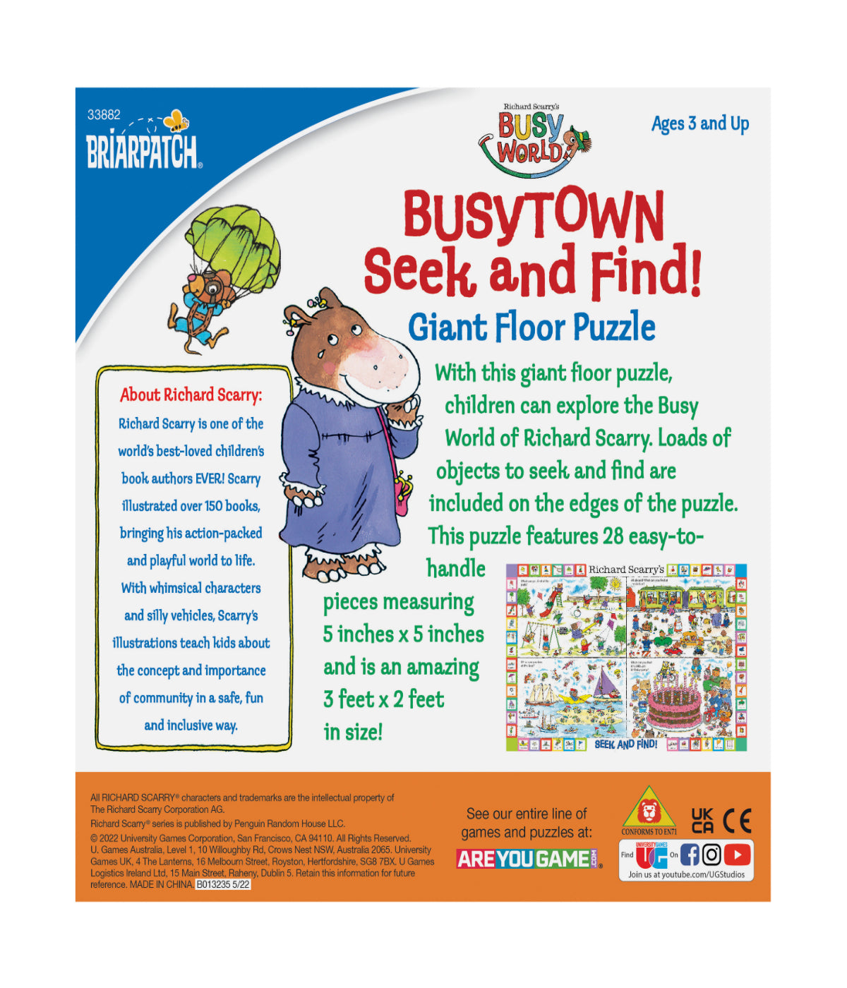  Richard Scarry's Busytown Seek and Find! Giant Floor Puzzle: 28 Pcs Multi - Multi - Bonton