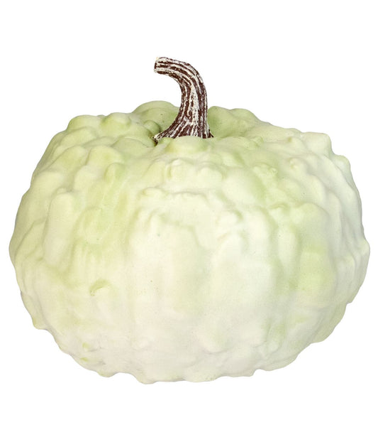 Light Green Textured Pumpkin Autumn Table Decoration Green