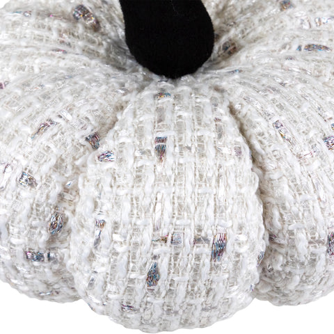 Knitted Fall Harvest Pumpkin - 7" - Ivory