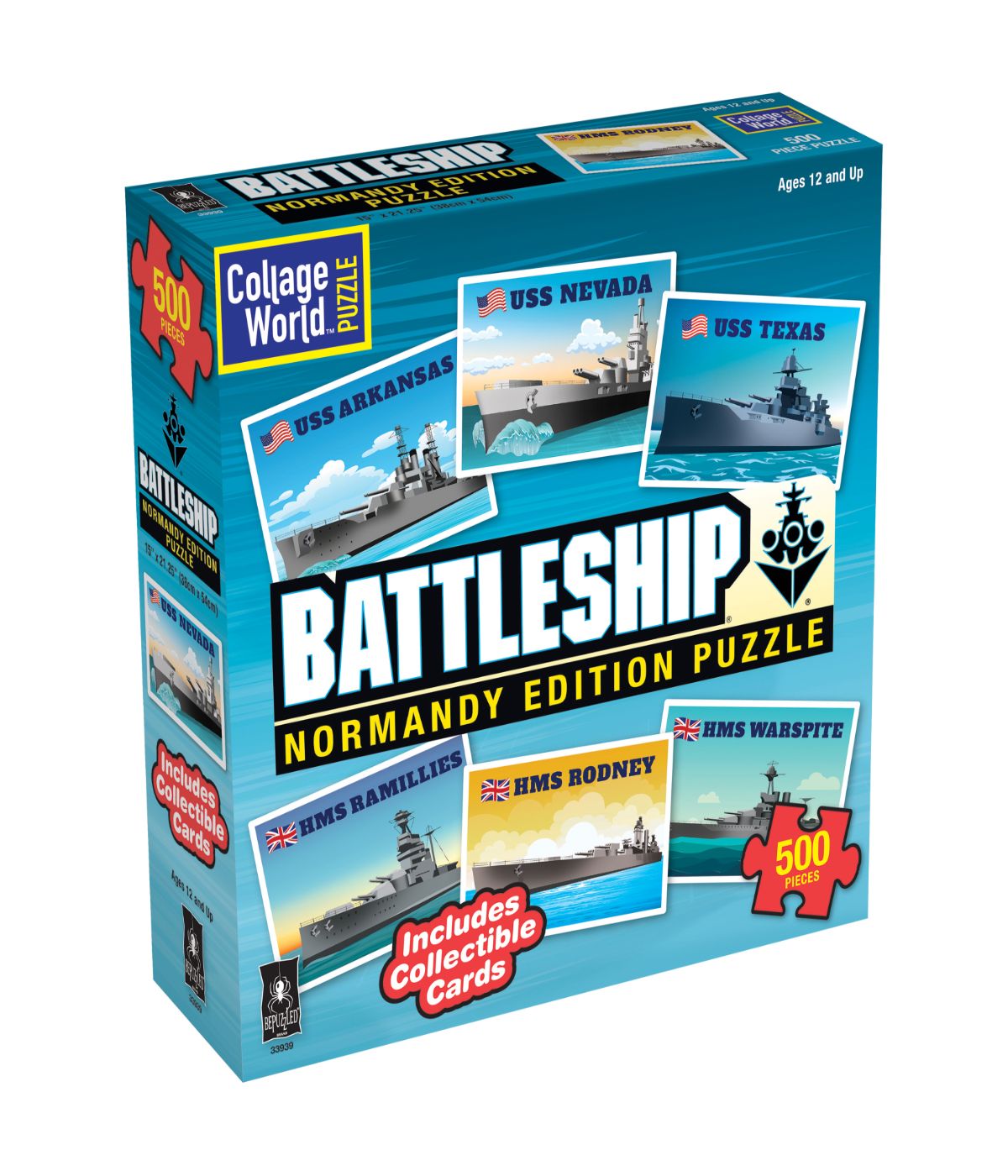  Collage World Puzzle - Battleship Normandy Edition Puzzle: 500 Pcs Multi - Multi - Bonton