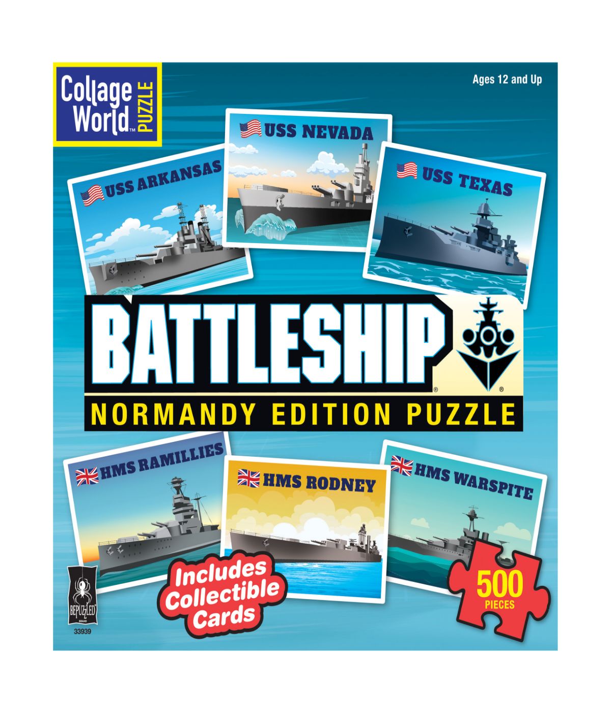  Collage World Puzzle - Battleship Normandy Edition Puzzle: 500 Pcs Multi - Multi - Bonton