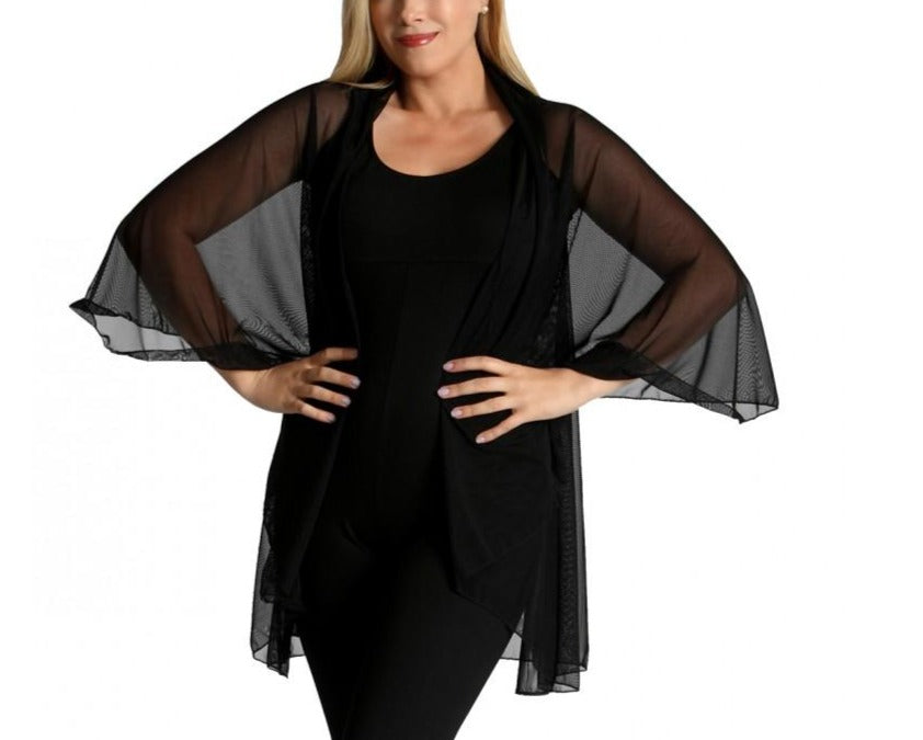  InstantFigure InstantFigure Shahl Instawrap Short Mesh Coverup 33COSS - Black - Bonton
