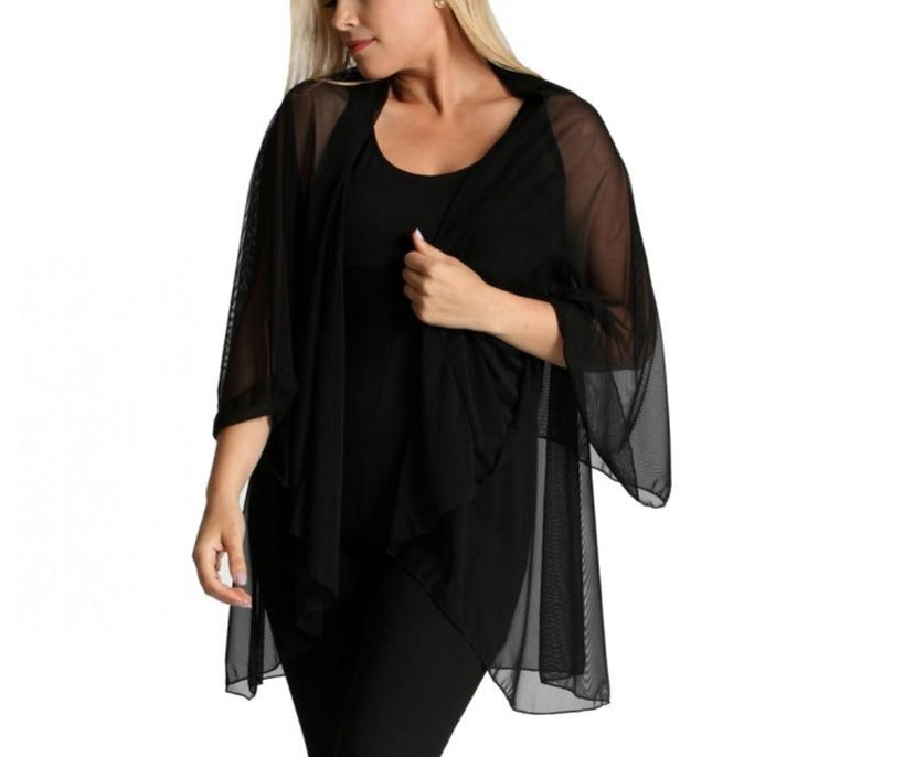  InstantFigure InstantFigure Shahl Instawrap Short Mesh Coverup 33COSS - Black - Bonton